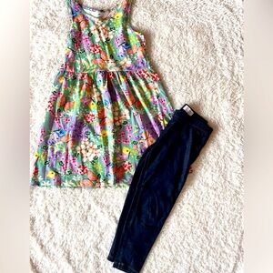 H&M Floral Dress Sz 4-6 and TCP Leggings Sz 5/6